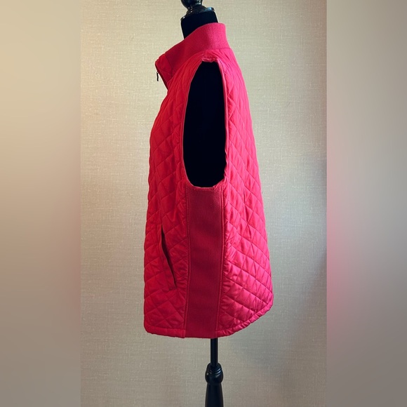 Bienzoe Red Quilted Casual Zip Vest XL Lightweight Packable Sleeveless Jacket - Picture 4 of 14